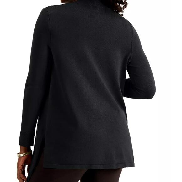 JM Collection Open Drape Front Cardigan Sweater Size XL/Extra Large in Black NWT - Picture 2 of 7